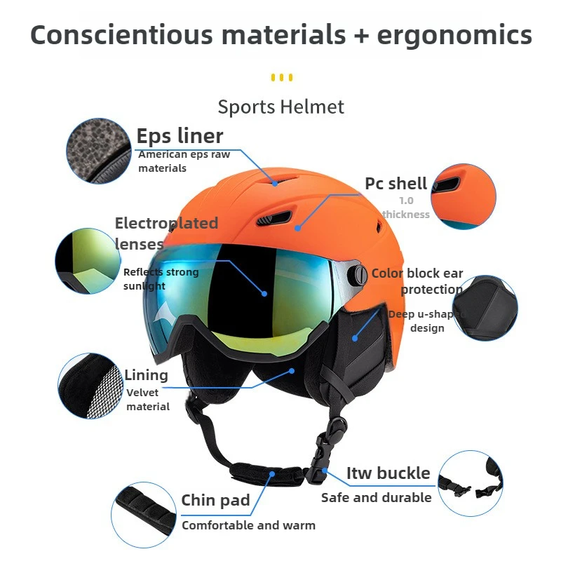 유니섹스 스키 헬멧 CE-EN1077 / ASTM-F2040 인증 통기성 따뜻한 스노보드 안전 헬멧 도매 스포츠 안전 장비