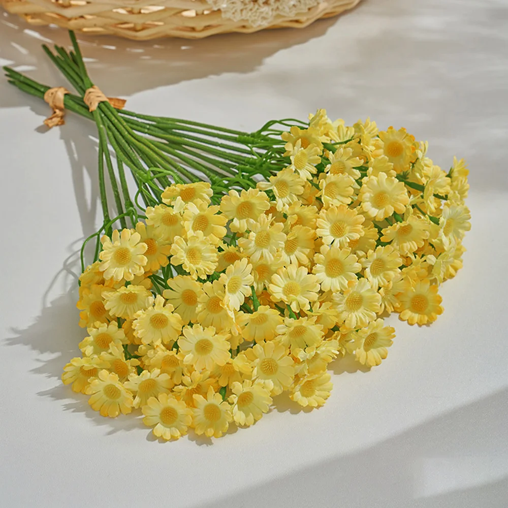 120 hoofden kunstmatige madeliefjebloemen kleine madeliefje nep bloemboeket voor Valentijnsdag bruiloft tafeldecoratie DIY Home Decor
