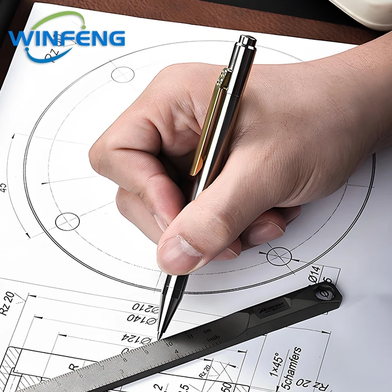 عالية الجودة TC4 التيتانيوم القلم الأعمال توقيع قلم حبر جاف الدفاع عن النفس قلم تخطيطي مدرسة مكتب القرطاسية #3
