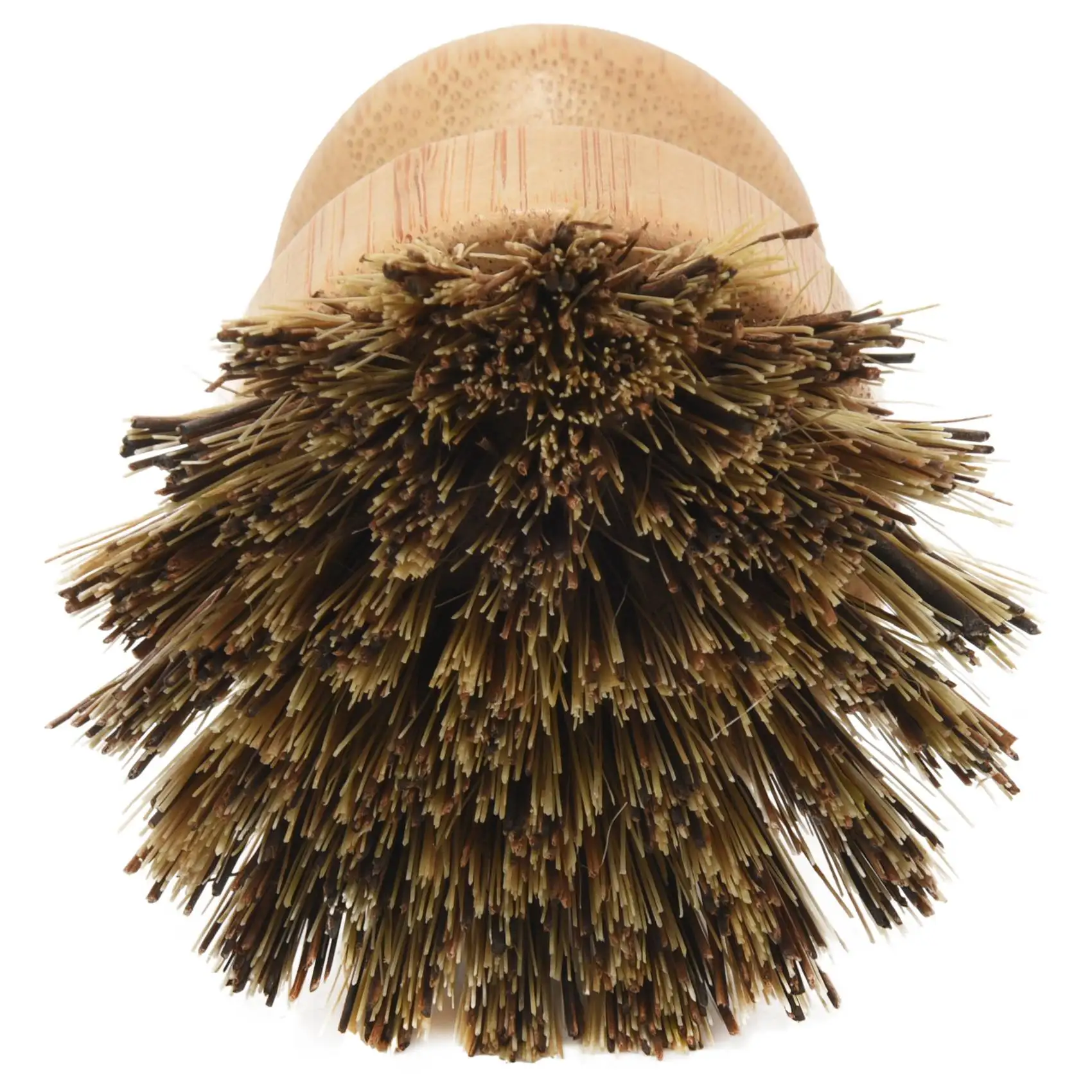 CMHI-Palm Pot Brush- Bamboo Round 3 Packs Mini Dish Brush Natural Scrub Brush Durable Scrubber Cleaning Kit do czyszczenia garnków, P