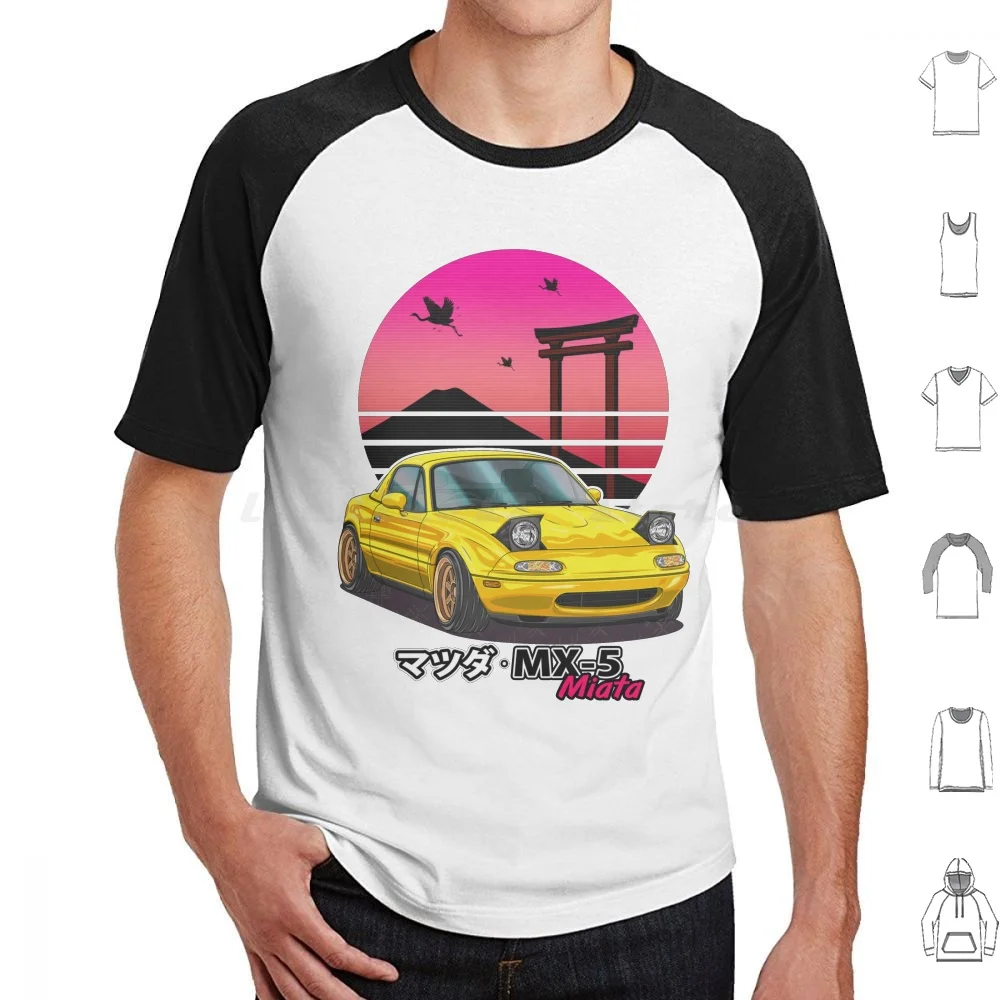 Nippon Jdm Желтый Mx5 Miata Футболка Большой Размер 100% Хлопок Автомобили Автомобильный Автомобиль Guyvit Navin Guyvit Mazda