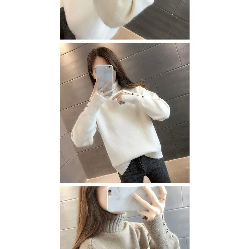 الياقة المدورة سترة المرأة تنوعا محبوك قاع قميص فضفاض بلون أعلى