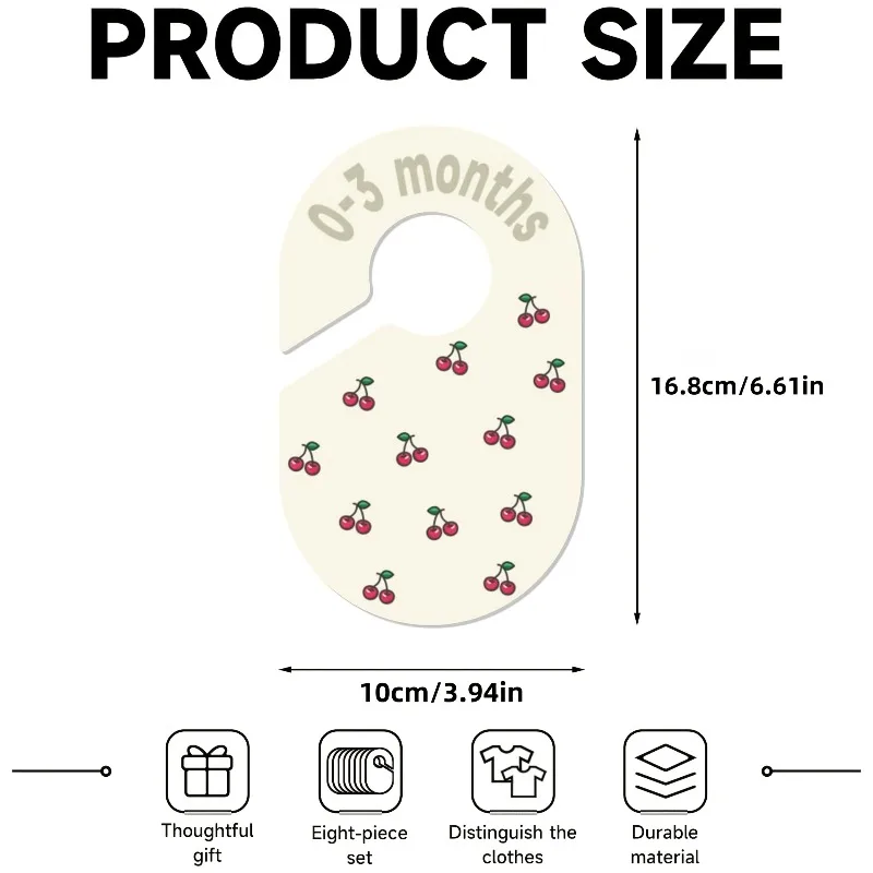 8pcs Baby Closet Dividers Nursery Clothes Organizer Wardrobe Size Sorting Divider Hanger Newborn To 12 Month Infant Closet Decor