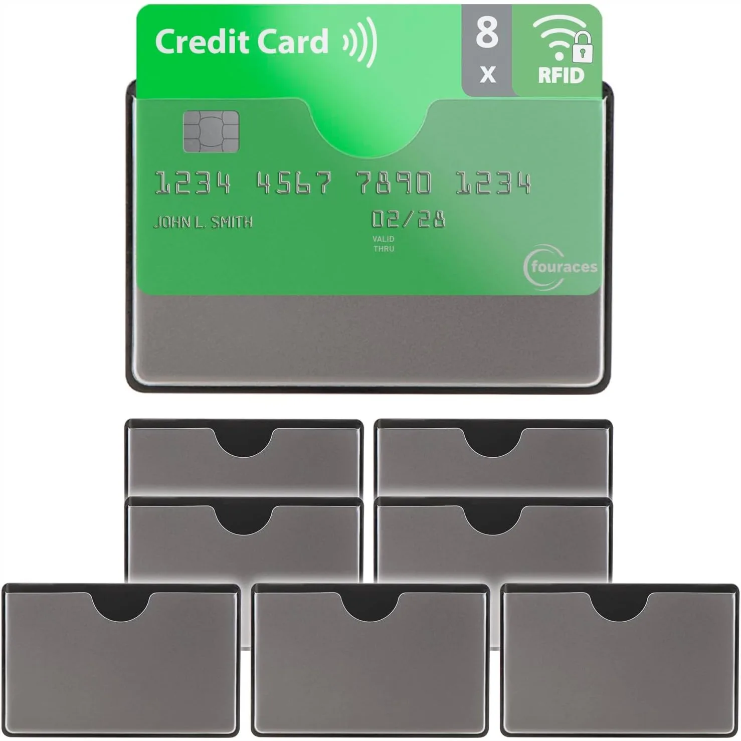 

RFID Blocking Sleeves 8 Pack Credit Card Protector for Bank Cards Anti Skimming NFC Card Holder