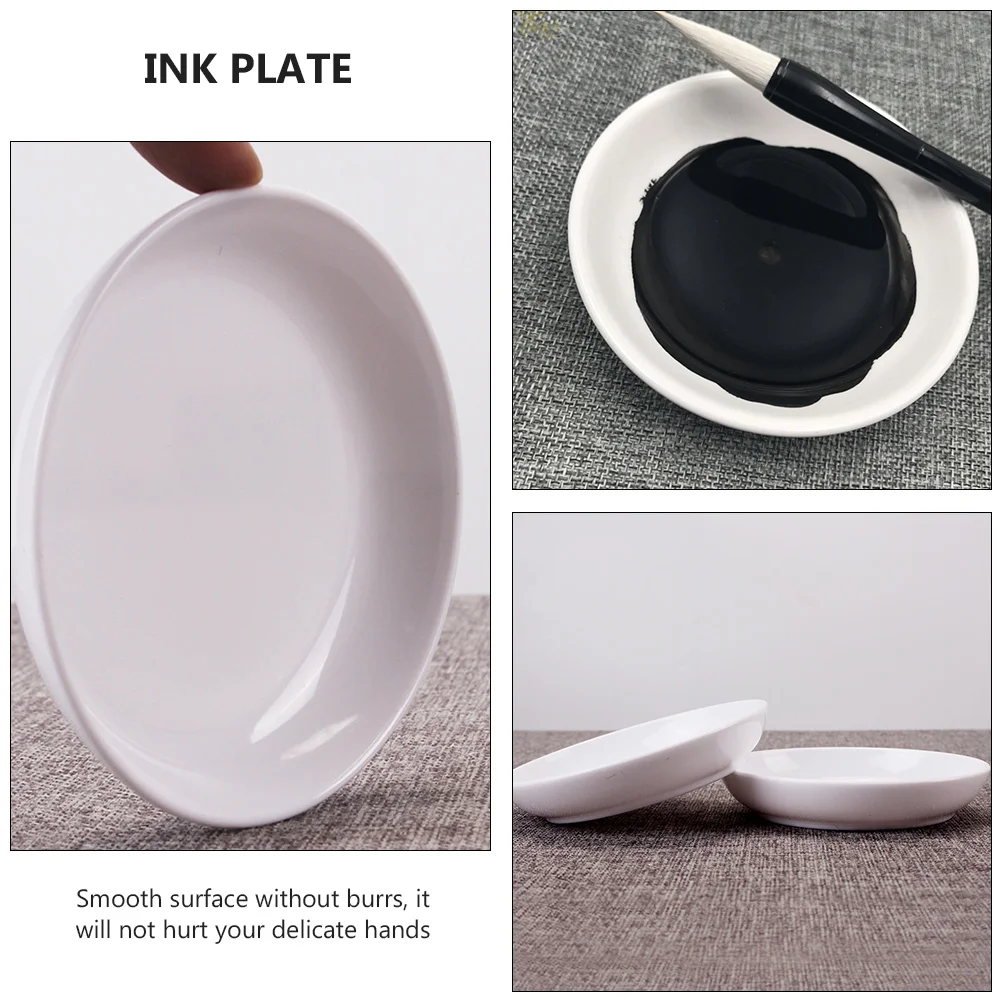 5 Pcs Ink Plate Palette Child Pallet Plastic Calligraphy Brush Tray Small Dish