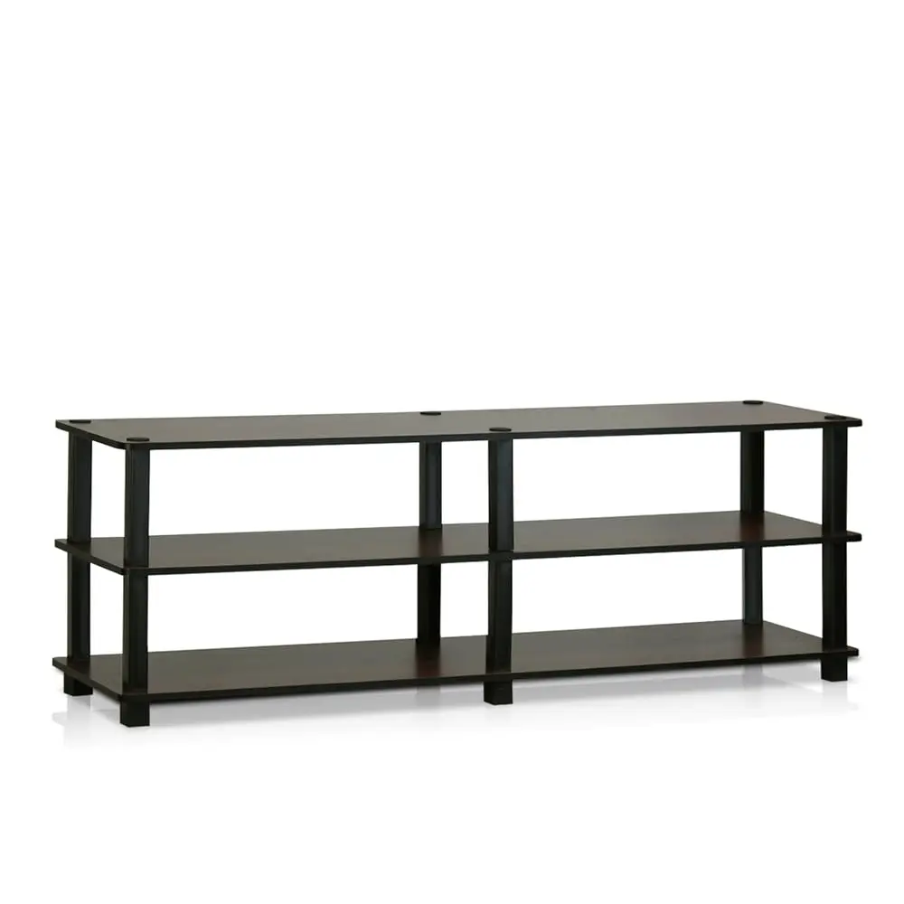 

Turn-S-Tube No Tools 3-Tier Entertainment Tv Stands, Dark Brown And Black, Square Corner/Wide