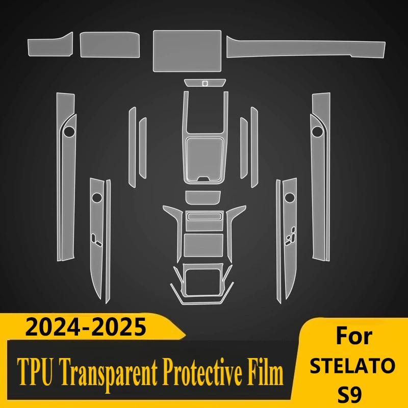 For STELATO S9 2024-2025 Screen Central Control Interior Sticker TPU Protective Film Car Interior Modified Accessories