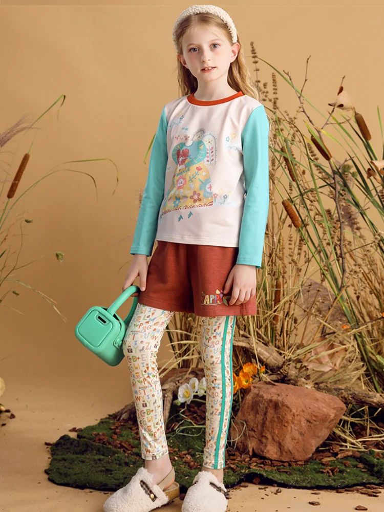 Girls Legging Cartoon Printed Stretch Fashion Pants