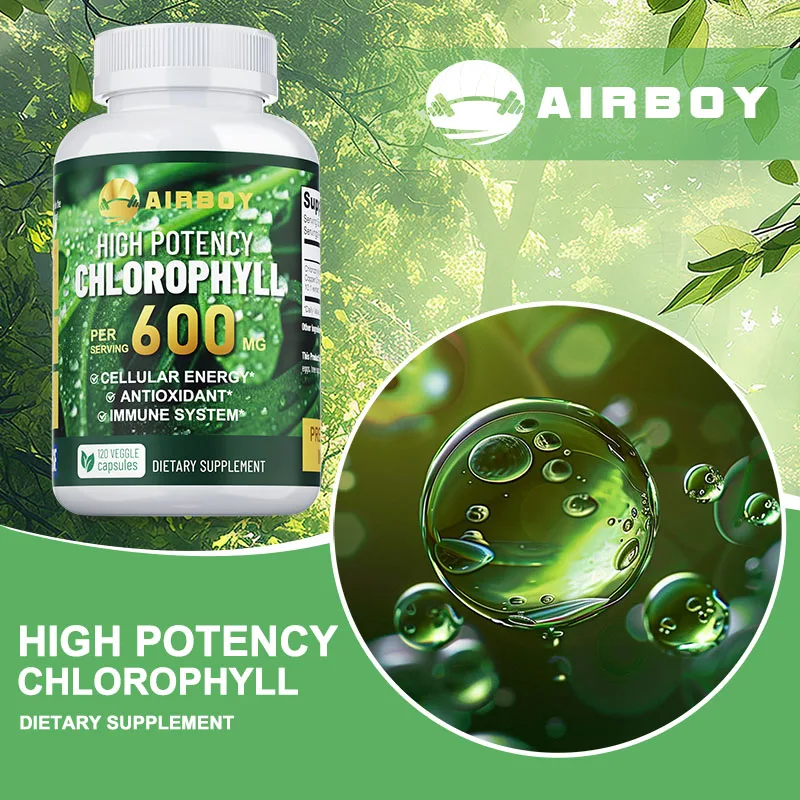 كبسولات الكلوروفيل 600 ملغ - تعزز المناعة، وتخفف من تعب العين، وتعزز الطاقة، وتعزز النظافة الداخلية #4