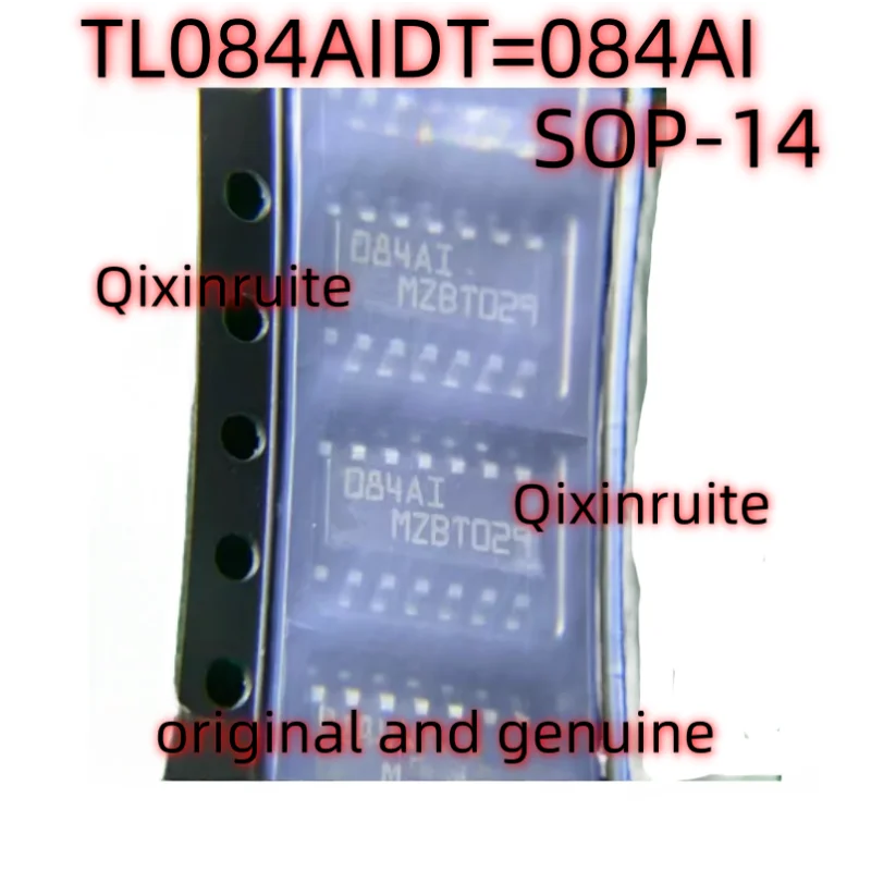 

Qixinruite Brand new genuine TL084AIDT=084AI SMD SOP-14 general-purpose JFET quad op amp IC
