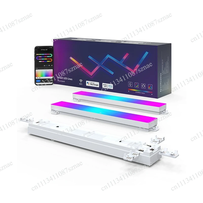 6Pcs 9pcs 12pcs DIY Smart Light Emitting Diode Wall Light Application Control WIFI RGB Night Light Bar Game Room Decoration