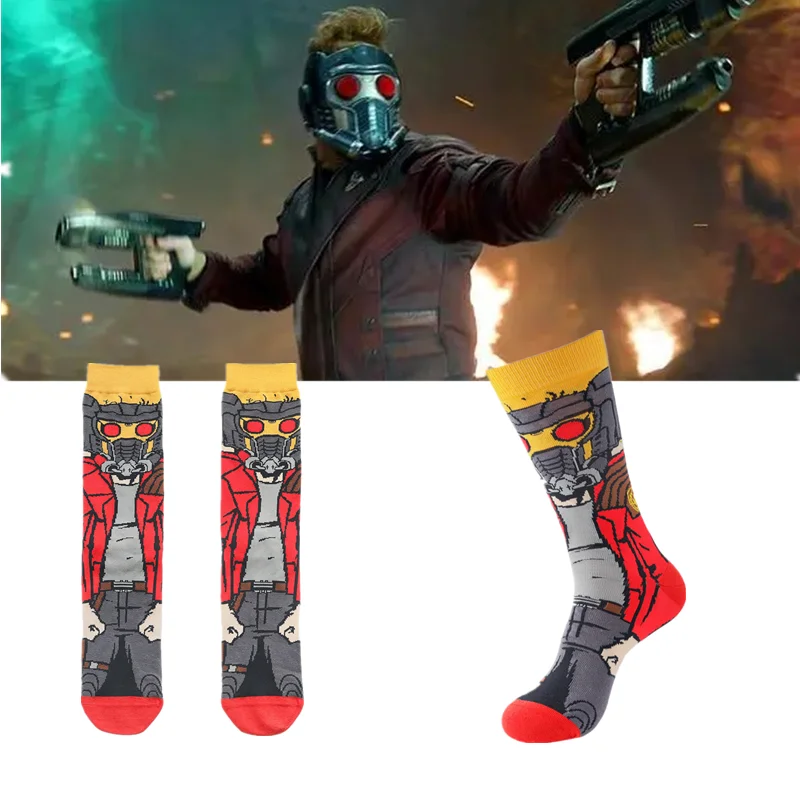 Movie Guardians Of The Galaxy Star Lord Infinity War Socks Cosplay Costumes Helmet Mask Prop Superhero Sockings Halloween