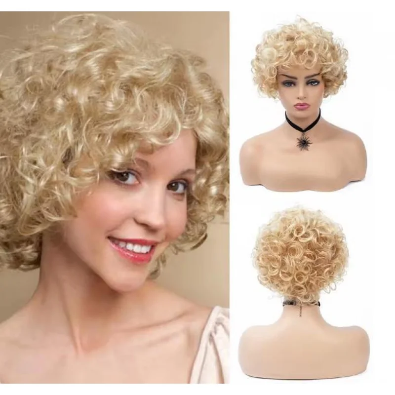 

Женский короткий серый Ombre вьющиеся синтетические волосы костюм парик для вечеринки