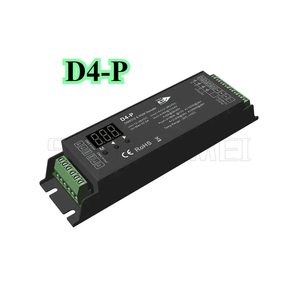 DMX Decoder D4-WPS Numeric RGBW/Single Color/CCT RGB Led Panel Din Rail/Multiple Dimmer DMX512 Decoder D4-E D4-XE TD4-S TD4-4S