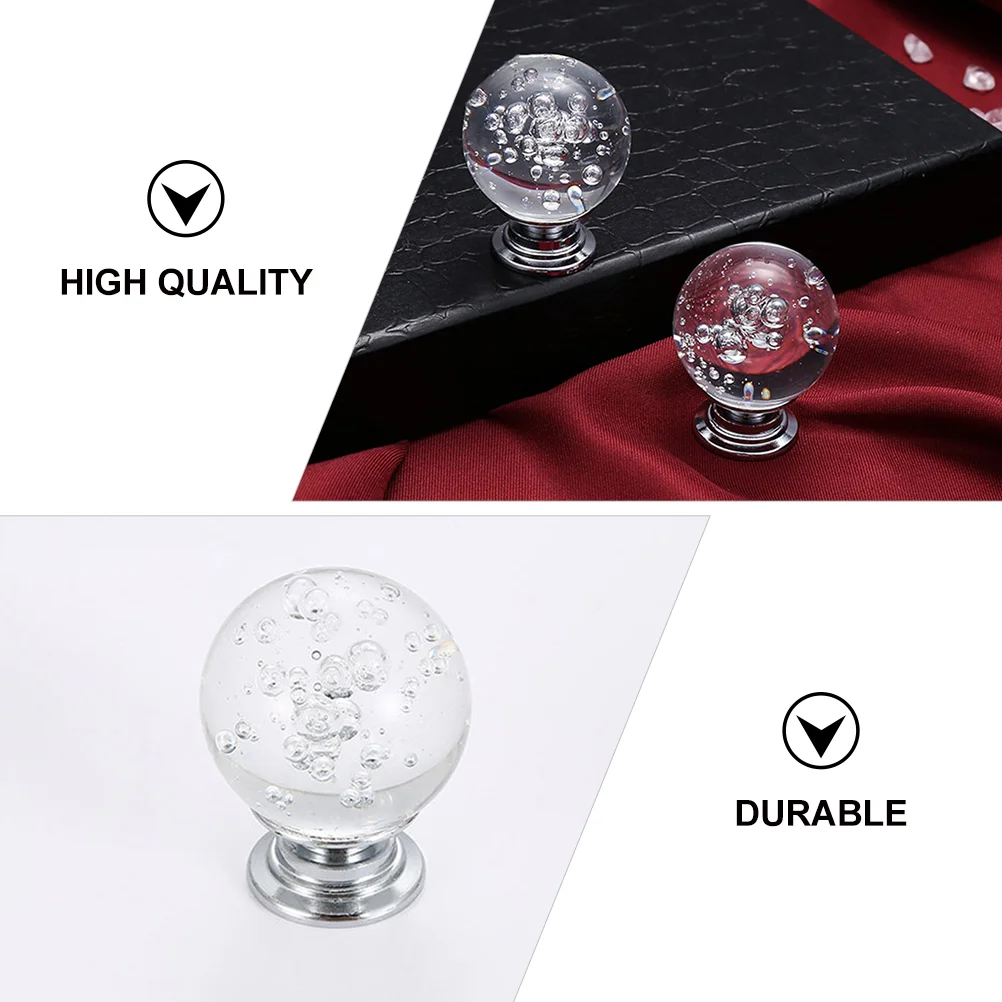 4 Pcs Bubble Crystal Handle Kitchen Cabinet Handles Closet Furniture Drawer Cupboard Door Knob Round Artificial