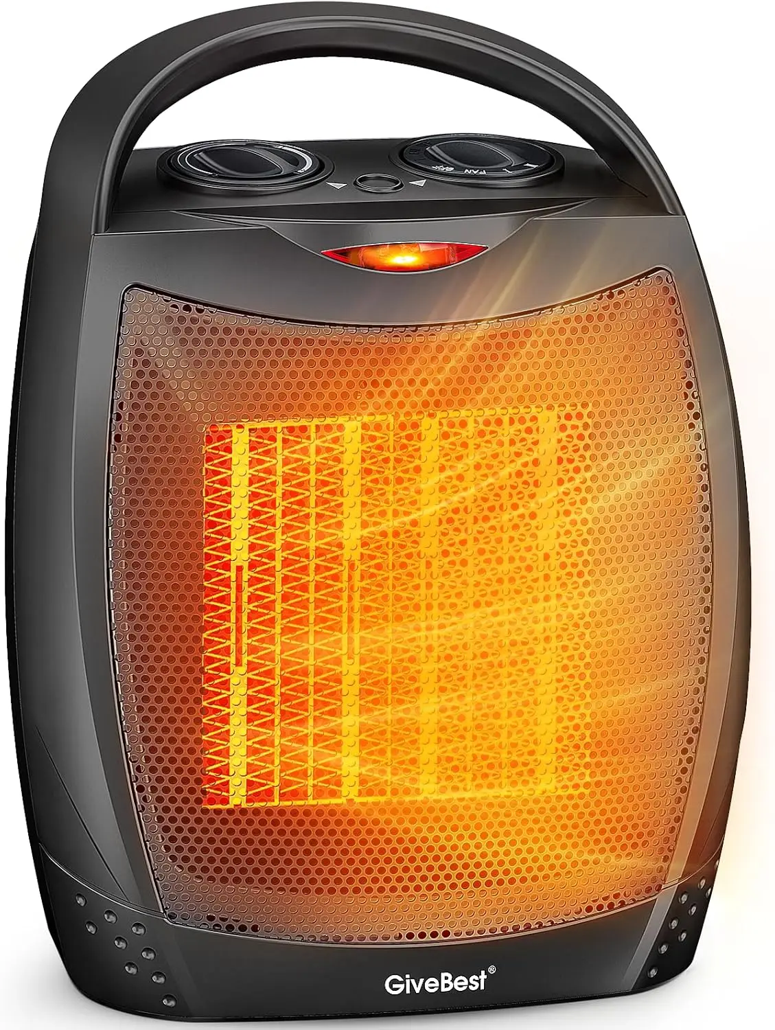 

Portable Electric Space Heater, 1500W/750W Ceramic Heater with Thermostat, Heat Up 200 Square Feet in Minutes, Safe and Quiet