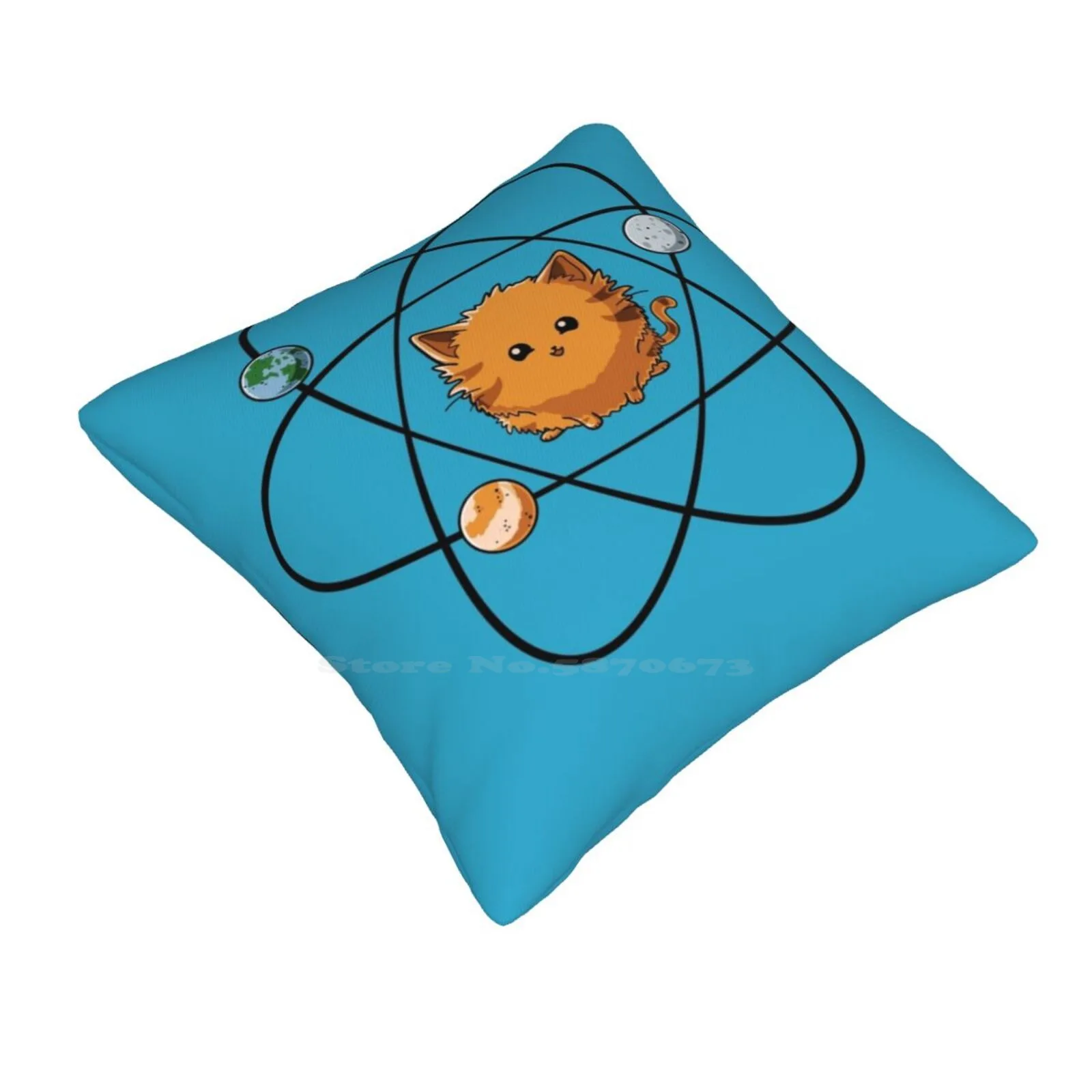 Catom Pillowslip Pillowcase Science Cats Cute Funny Universe Planet Animal Stephanie Jayne Whitcomb Humor Geek Nerd Atom