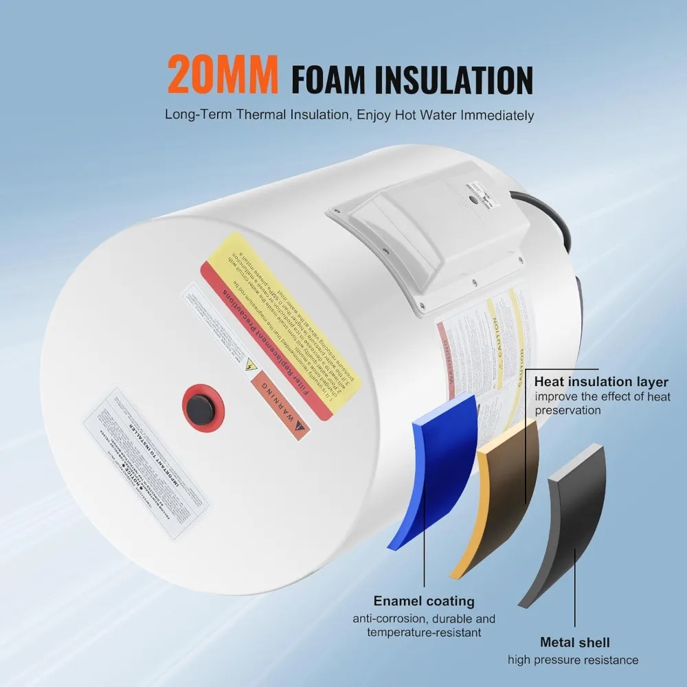 سخان مياه كهربائي سعة 10 جالون بقدرة 1.6 كيلو وات بدون خزان، شاشة LED للمياه الساخنة الفورية، حمام دش IPX4 #5
