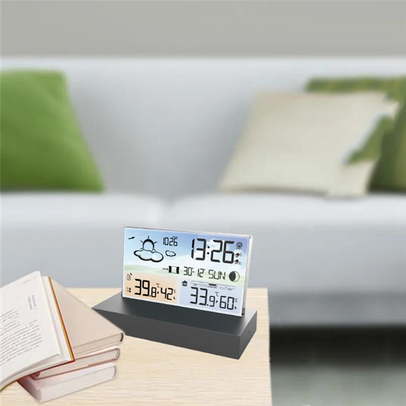 

FO-Wireless Digital Screen Meteorological Clock Weather Forecast Clock With Temperature Humidity Sensor Fit For Indoor Outdoor