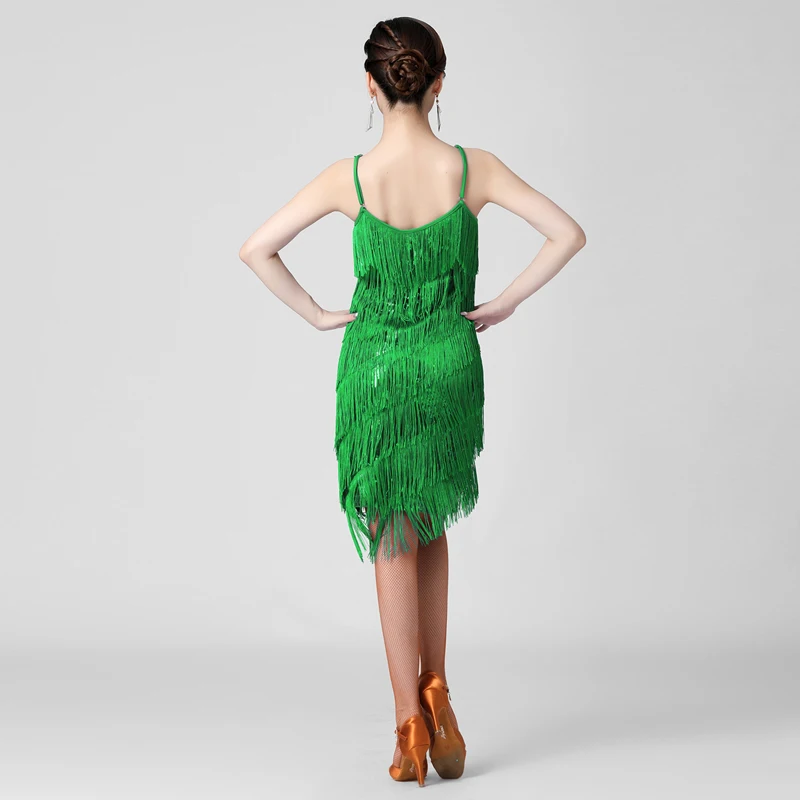 Damen Latein Tanzkleid 2026 Neu Pailletten Fransen Ärmellos Performance Wettbewerb Bühne Party Ballsaal Tanzkostüm Y2K Kleid – Detail 11