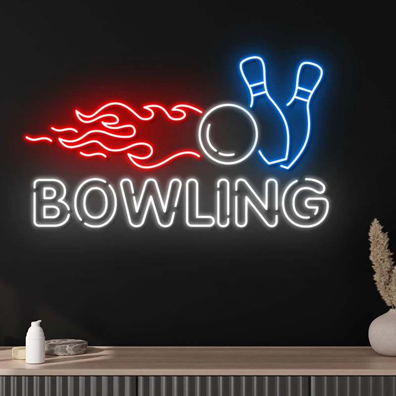 Imagem -02 - Led Neon Sign para Bowling Club e Pub Wall Decor Custom Neon Gaming Room Art Decoração Sinais de Luz Presentes Personalizados