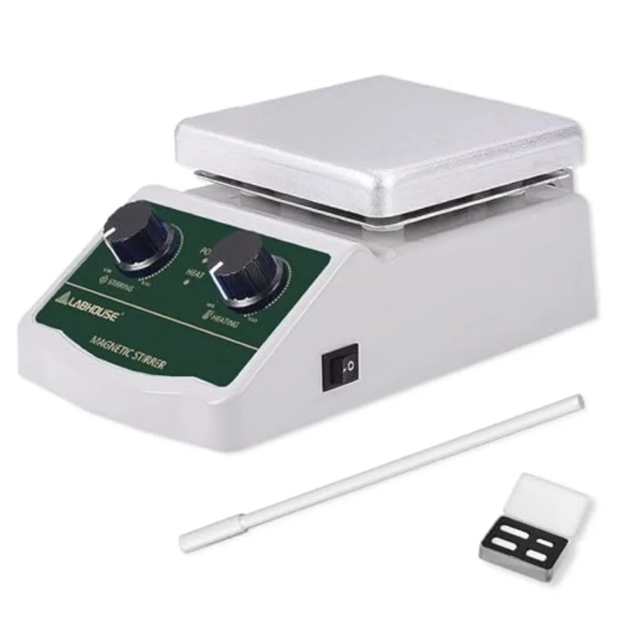 

300℃/ 572℉ Magnetic Stirrer Hot Plate 2L Heated Mixer 2000RPM Lab Stirring W/Stir Bar Recycler Set Non Digital