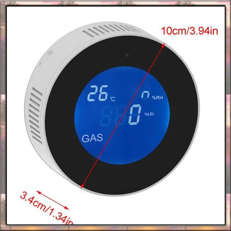 Baaz detector de vazamento de gás wi-fi, alarme de gás combustível com função de temperatura com display lcd com aplicativo tuya, plugue ue
