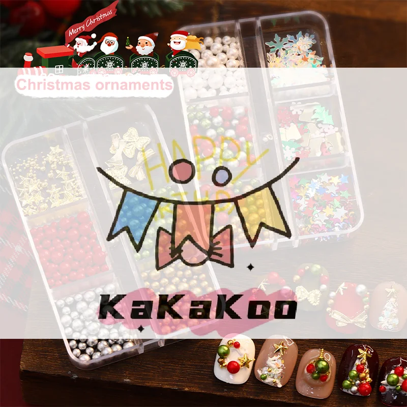 

Christmas Red/Green Pearl Nail Rhinestone Mixed Size Pearlescent Colorful Beads Nali Charms Christmas Manicure Jewelry