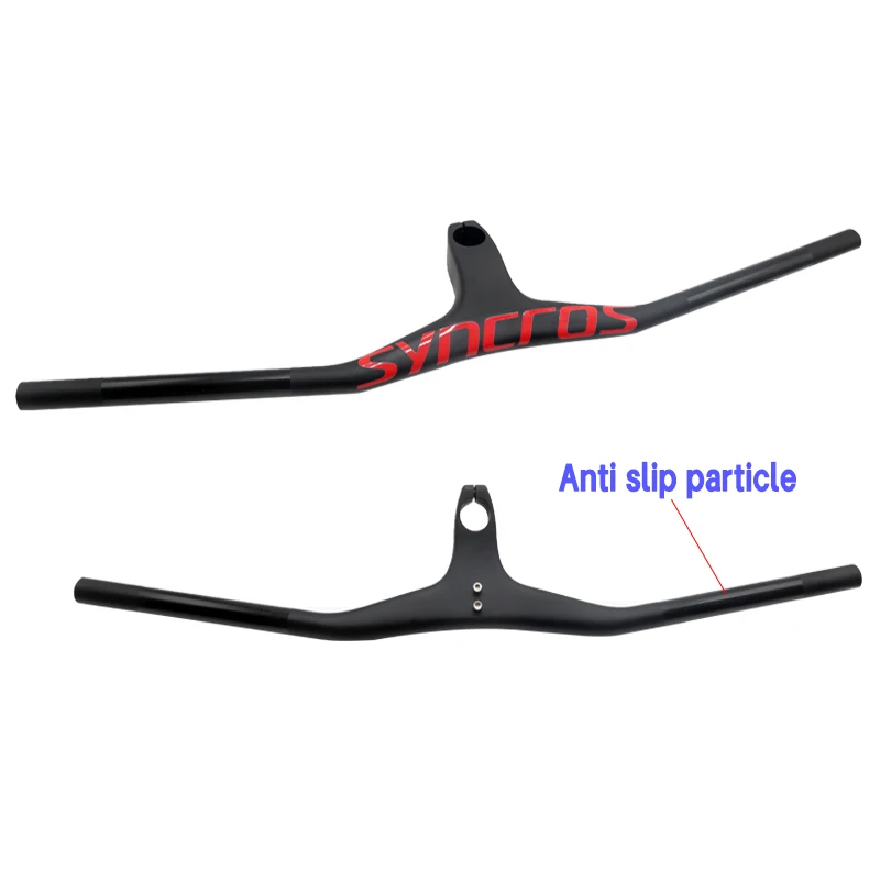 SYNCROS Bicycle Handlebar Chrome Integrated Carbon Handlebar for MTB  Bike Accessories -17 degree 660-800mm 70/80/90/100/110mm