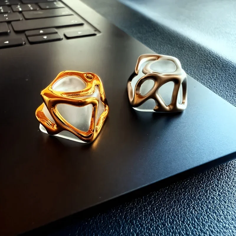 Mechanical Keyboard Keycaps Electroplated Liquid Metal ABS Artisan Keycap for Cross Stem Switch DIY Gaming 1PC