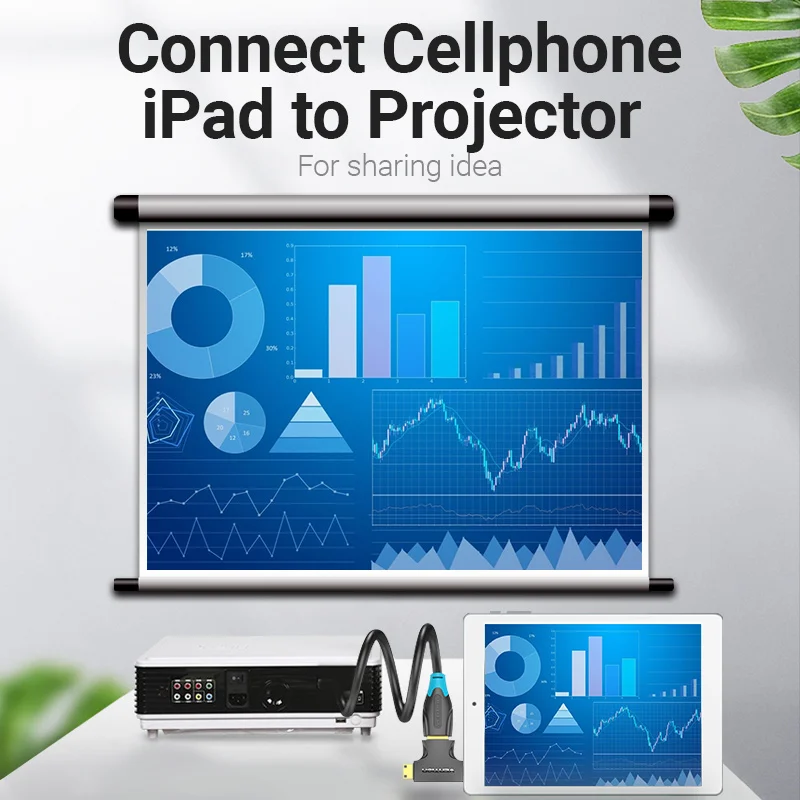 Переходник HDMI / Micro HDMI 2 в 1, Vention, 3D 1080P, штекер-гнездо для ТВ, монитора, проектора, камеры