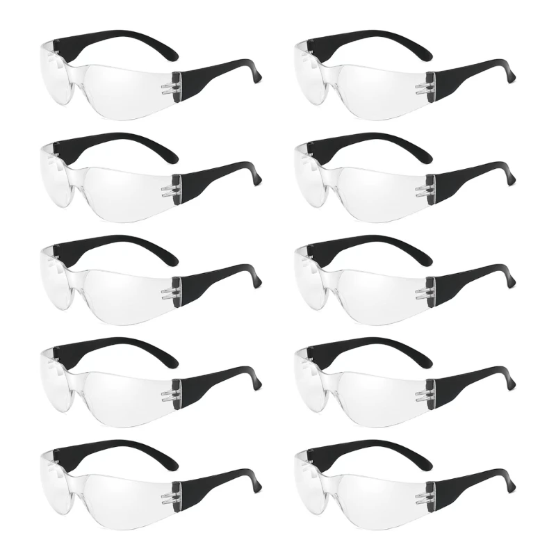

652F 10pcs Childrens Protective Glasses Light Weight Scratch Resistant Eyewear Kids Windproof Safety Glasses Goggles