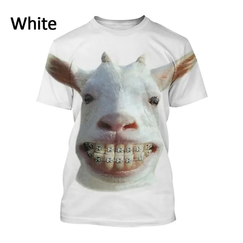 3D hayvan keçi baskılı T Shirt koyun grafik kısa kollu çocuk moda komik Tee gömlek Unisex yaz giyim t-shirt üst