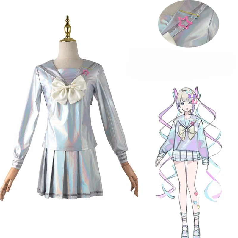 لعبة المحتاجة فتاة جرعة زائدة تأثيري حلي المطر Ame كوس ملابس هالوين كرنفال حفلة البدلة JK موحدة البدلة شعر مستعار للنساء