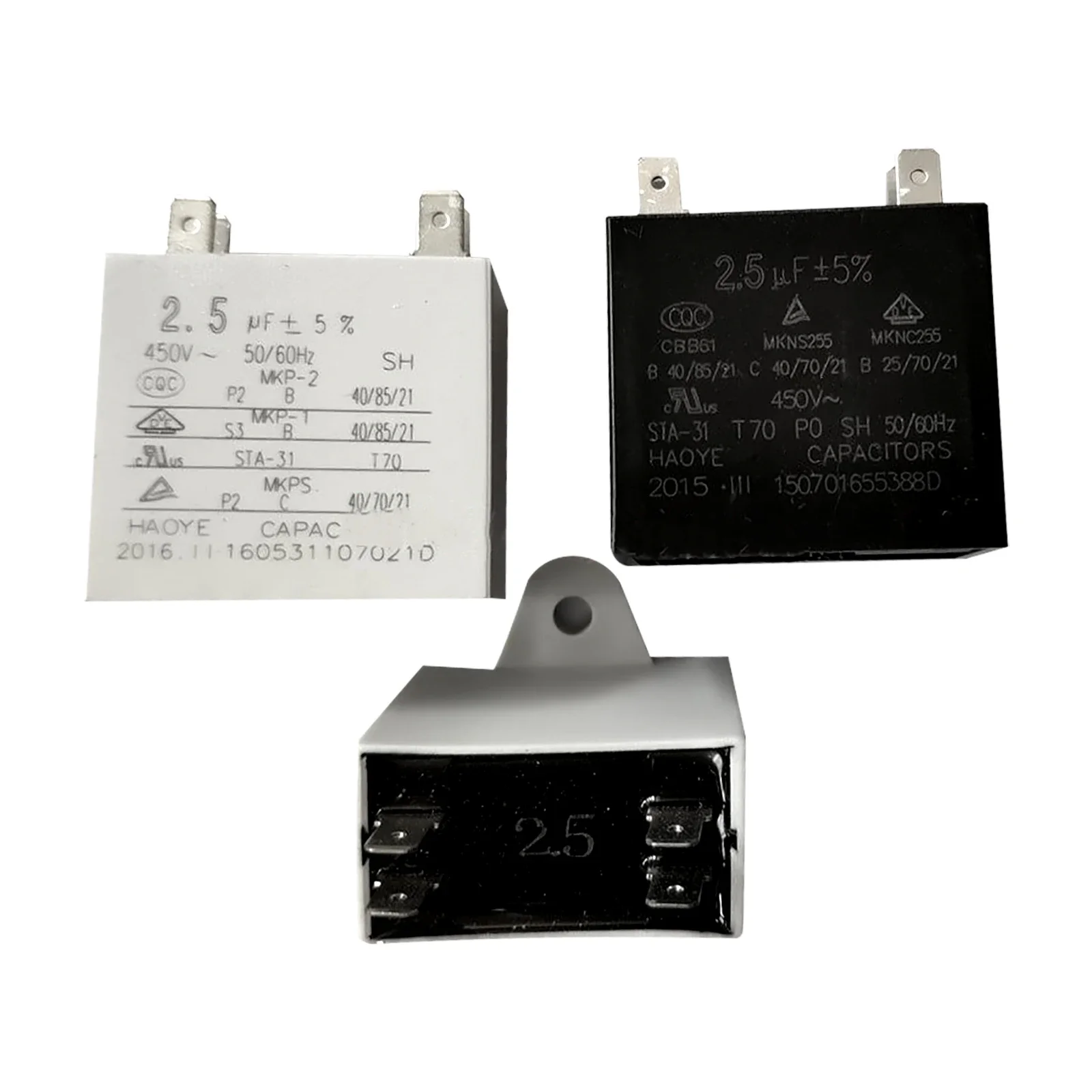 5Pcs Air Conditioning Fan Motor Starter Puzzle, Itor, 1UF, 450 UF, 1.2UF, 2UF, 1.5UF, 3UF, 2.5UF, 3.5UF, 5UF, 4.5V