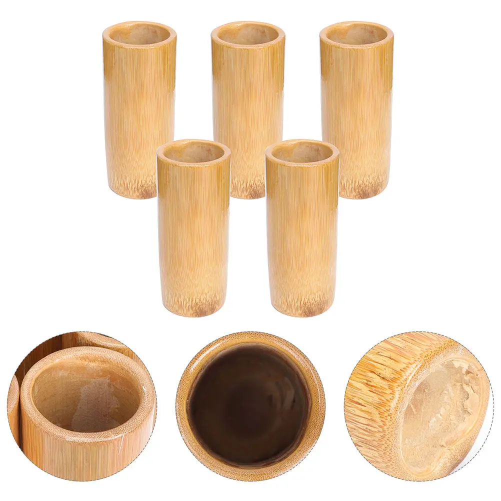 

5Pcs Bamboo Cupping Cups Reusable Wood Muscle Therapy Jar for Back Body Massage Relaxation Spa Beauty Home Decor