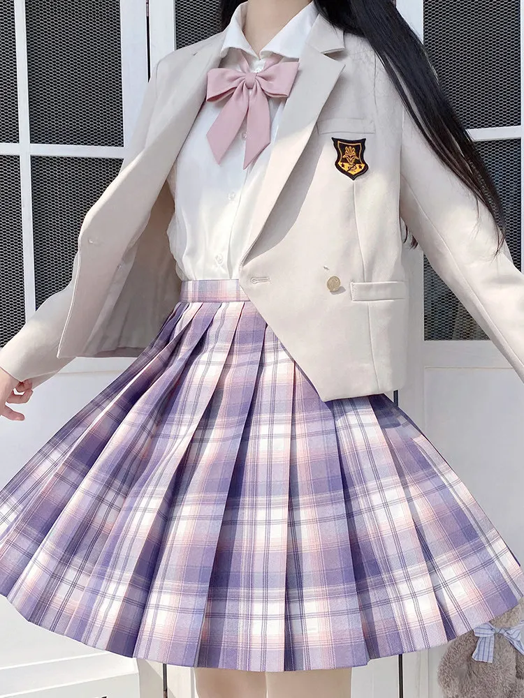 Japanese JK Uniform Set, Genuine Suit, Plaid Skirt, Full Set, Autumn And Winter Student College Style, School Provided Outerwear