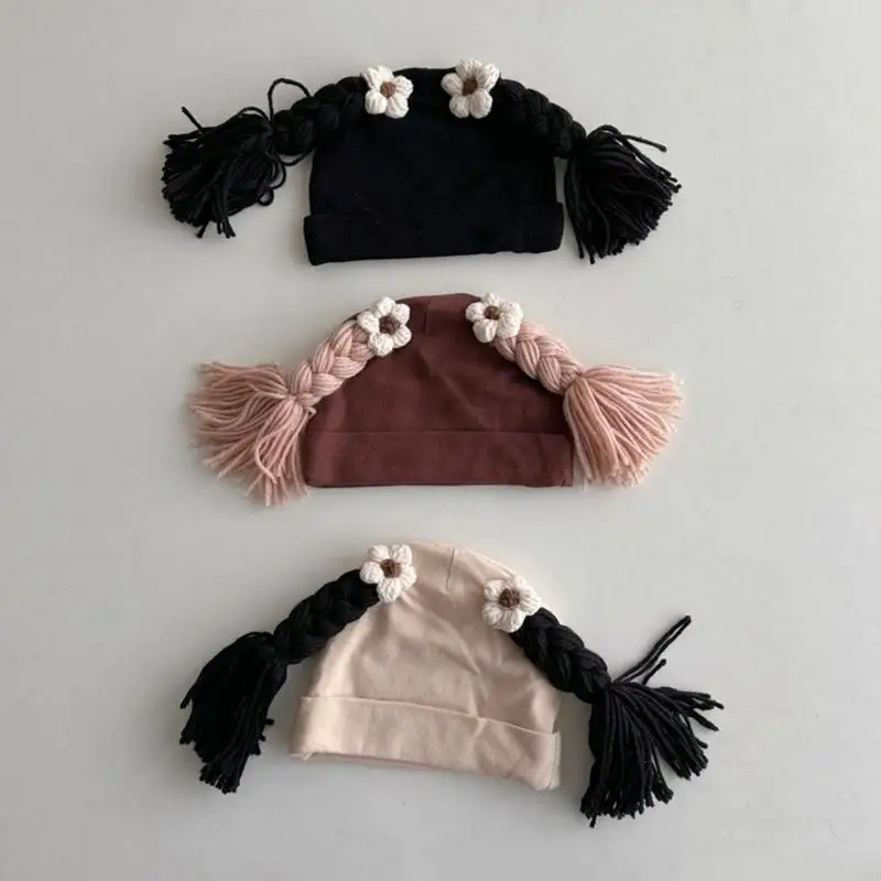 

Q22D Trend Infants Headpiece Caps Bonnet Hat Solid Nursing Hats Shower Gift