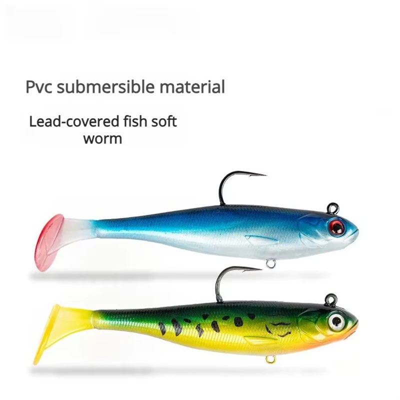 

2 шт./лот, предварительно оснащенная утяжеленная джиг-головка, весло, хвост, приманки Shad, 11,5 см, 27 г, джиг-крючок, силиконовый набор мягких приманок для рыбы