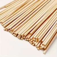 100Pcs Round Wooden Stick DIY Handmade Building Model Material Solid Wood Stick Small Easter Gift Woodworking Tools