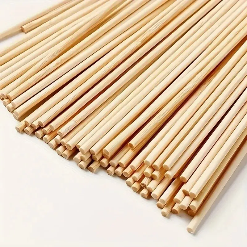 100 sztuk okrągły drewniany patyczek DIY ręcznie robiony materiał modelu budynku pałeczka z litego drewna mały prezent wielkanocny narzędzia do obróbki drewna