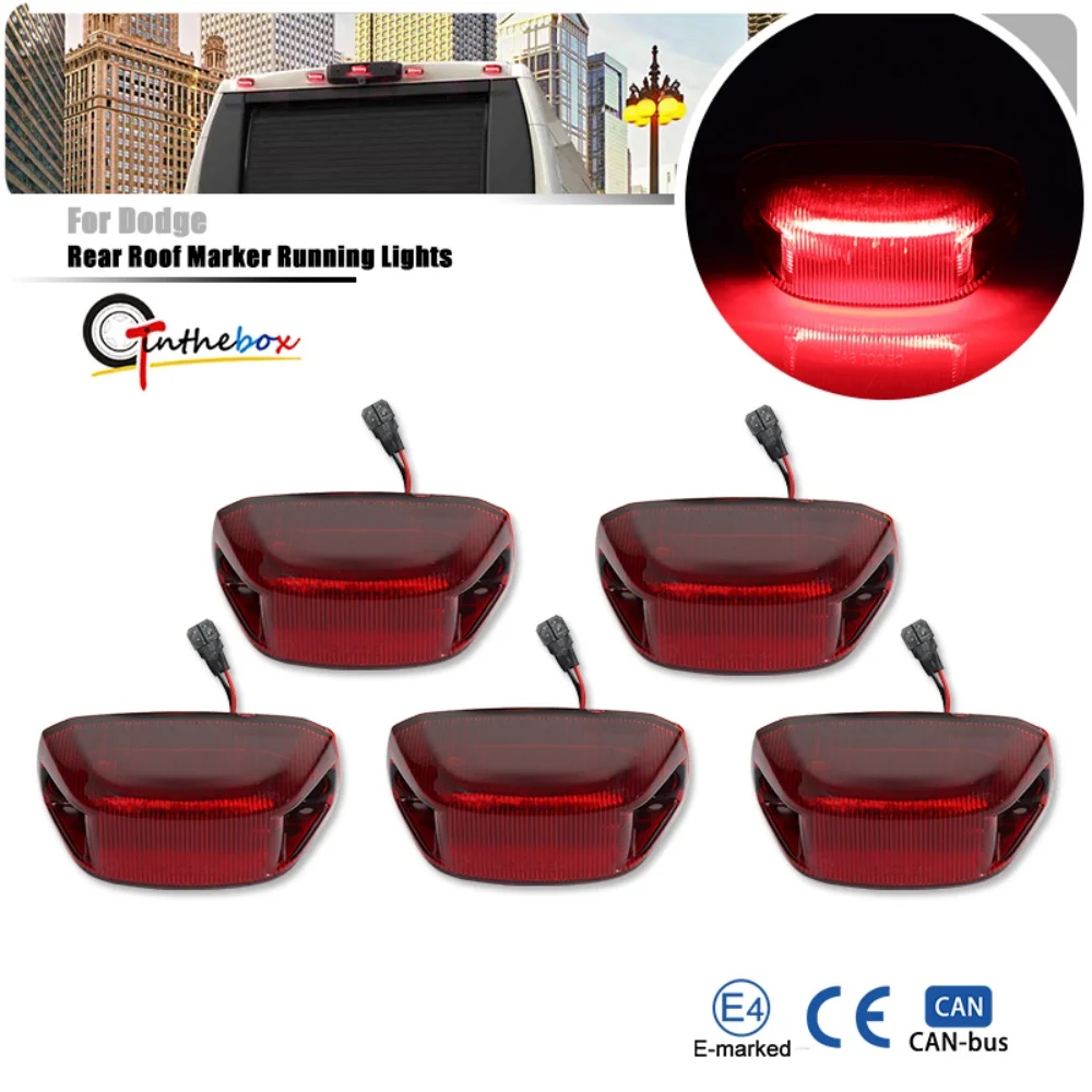 Red LED Rear Roof Marker Lights For RAM ProMaster 1500 2500 3500 2014-2023 68232472AA 68232472AB 68232472AC 68232472AD