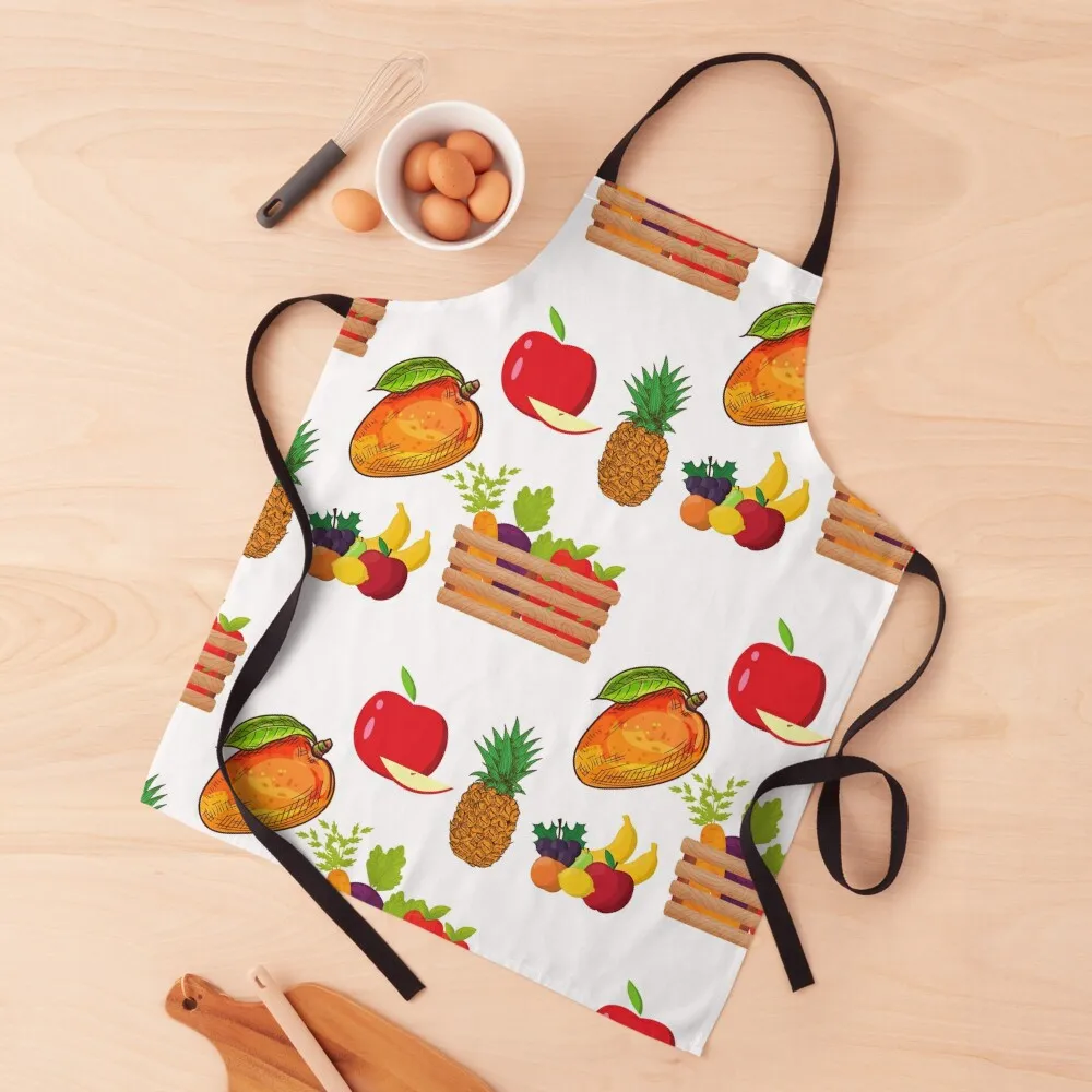 Vegetables and Fruits Apron For Home Accessories Men's Kitchen professional kitchen For Woman Apron