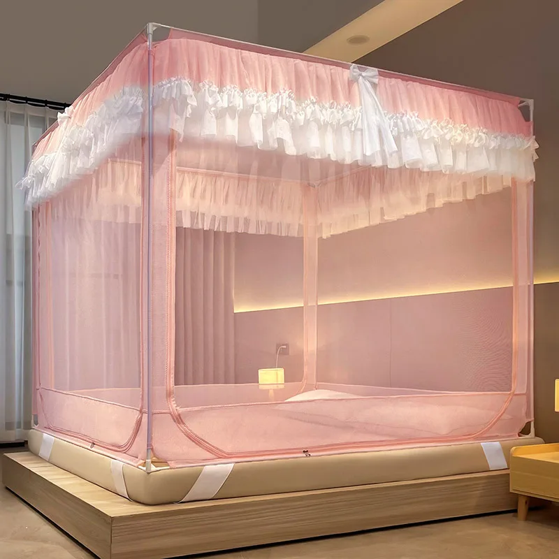 Princess Design Palace Mosquito Net Dust Baby Anti-drop Bracket Encryption Bed Canopy Large Space 1.7M Height