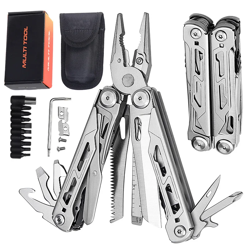 16 in 1 Multitool Pliers Folding Stainless Steel Pocket EDC Survival Tool Kit Portable Camping Hiking Gear For Outdoor