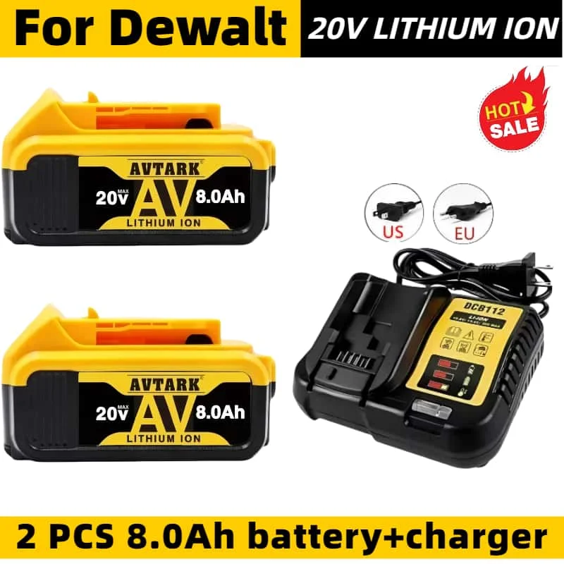 100 % brandneues Hochleistungs-Original für DEWALT 6AH 8AH 12AH DCB203 18V 20V Lithium-Ionen-Akku für Dewalt DCB206 DCB205 DCB204