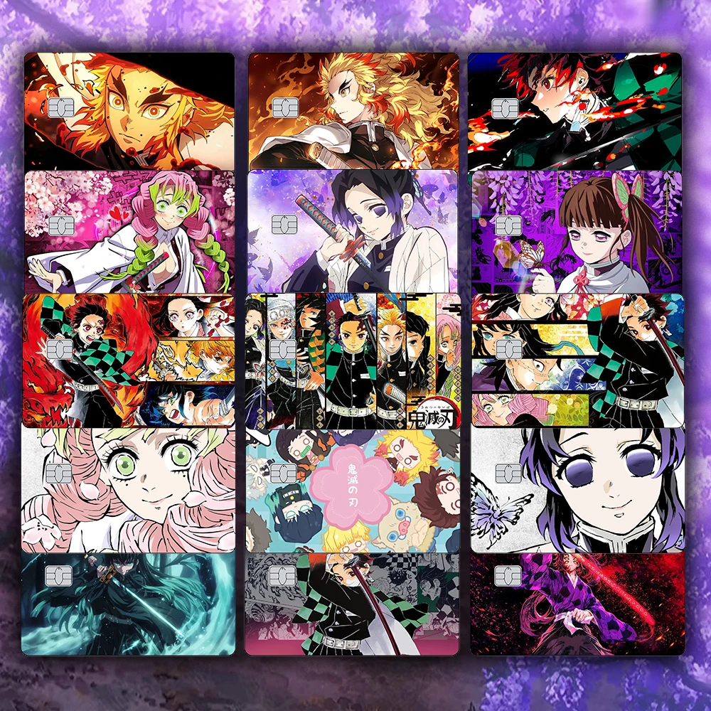 

Anime Demon Slayer Credit Card Skin Sticker Tanjiro Matte Stickers Suitable for VISA JCB Mastercard and Other IC Bank Card