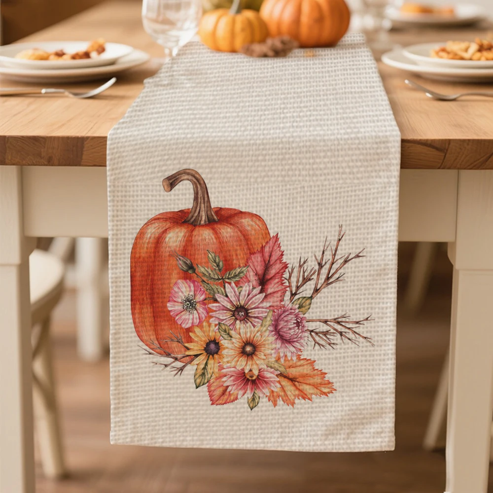 

autumn table runners for dining Table decoration and accessories table runner for Thanksgiving Day Pumpkin pattern tablecloth