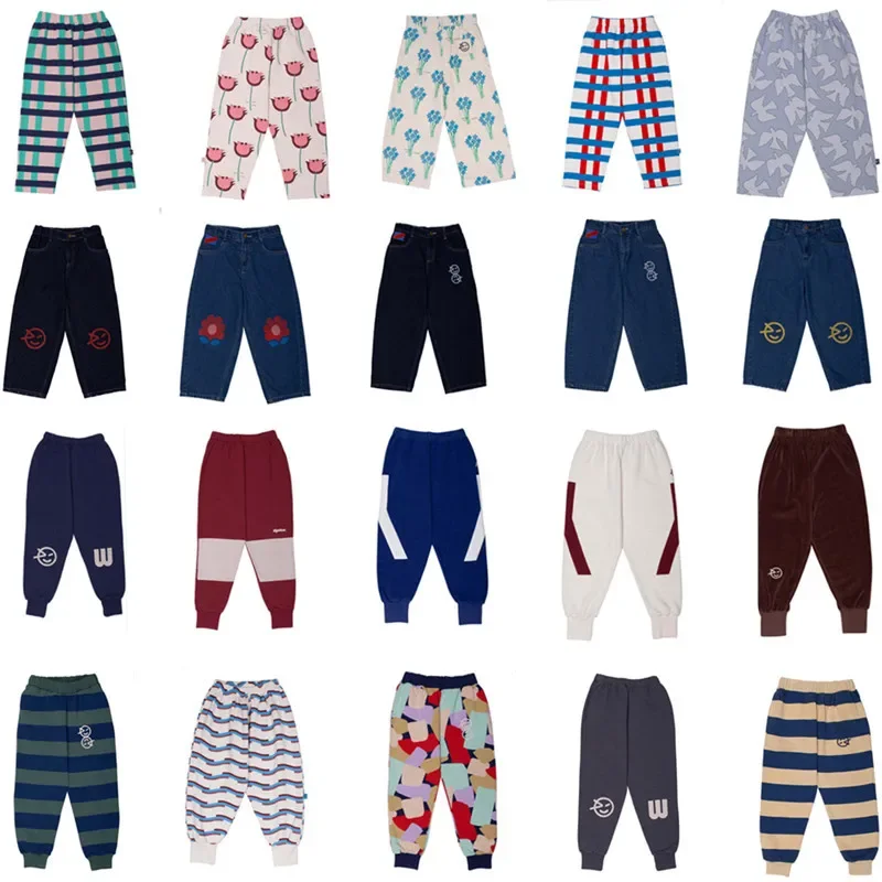 

New 24 Autumn/Winter Children's Casual Pants Wyn Loose Blue Comfortable Warm Pants