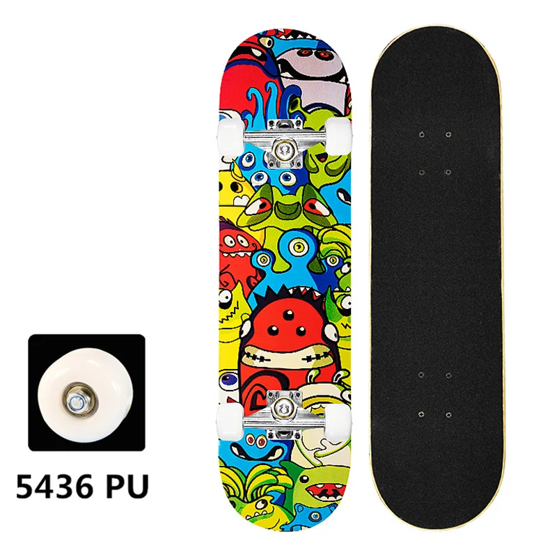 ro-double-kick-skateboard-4-wheels-for-beginners-adults-kids-anti‑slip-deck-street-skateboarding